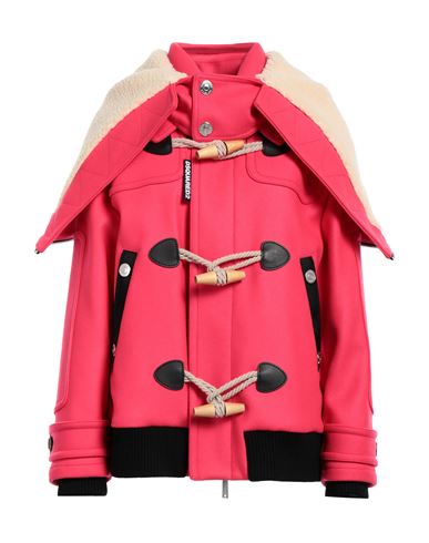 Shop Dsquared2 Woman Puffer Coral Size 4 Virgin Wool, Polyamide, Elastane In Red