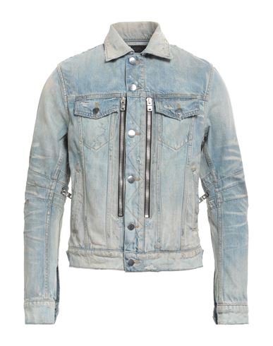 Amiri Man Denim Outerwear Blue Size Xl Cotton