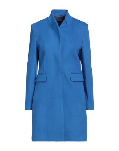 Shop Chiarulli Woman Coat Bright Blue Size 6 Virgin Wool, Polyamide