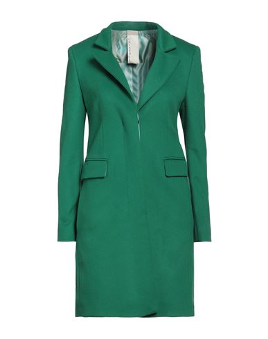 Shop Chiarulli Woman Coat Green Size 8 Virgin Wool, Polyamide