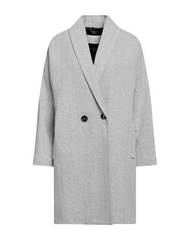 Circolo 1901 Woman Coat Light Grey Size 2 Virgin Wool, Cotton, Polyamide