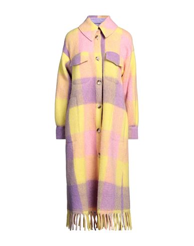 Shop Jijil Woman Coat Yellow Size 4 Polyester, Virgin Wool