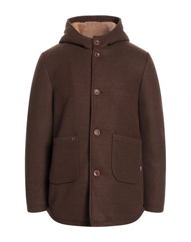 Shop Daniele Alessandrini Homme Man Coat Brown Size 44 Polyester