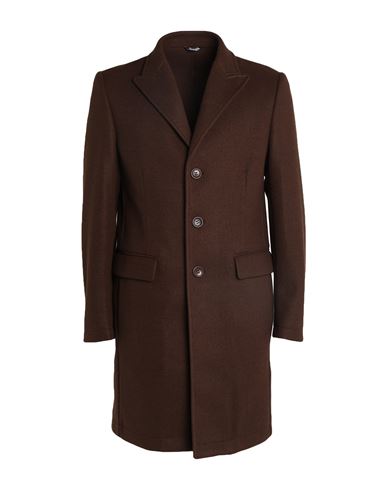 Daniele Alessandrini Homme Man Coat Dark Brown Size 42 Polyester