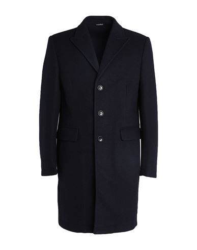 Daniele Alessandrini Homme Man Coat Midnight Blue Size 42 Polyester In Black
