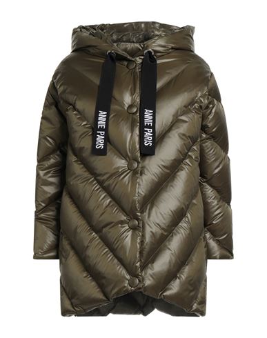 Annie Paris Woman Puffer Military Green Size 10 Polyamide In Green