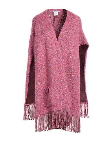 Kangra Woman Cape Fuchsia Size M Cotton, Alpaca Wool, Polyamide, Polyester In Pink