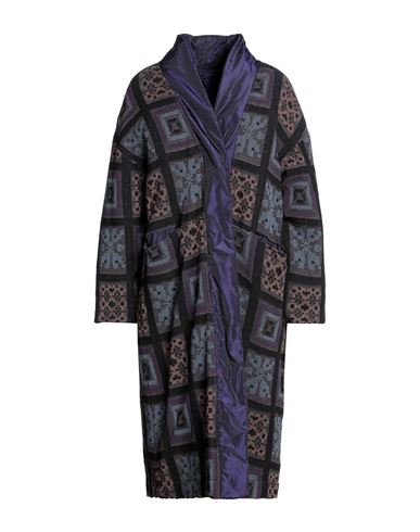 Virginia Bizzi Woman Coat Dark Purple Size 6 Polyester, Cotton