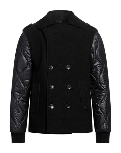 Daniele Alessandrini Homme Man Coat Black Size 44 Wool, Polyester, Viscose, Acrylic, Elastane In Black