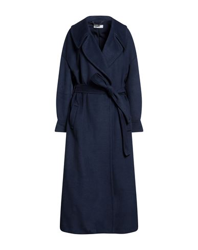 Jijil Woman Coat Navy Blue Size 8 Polyester, Viscose