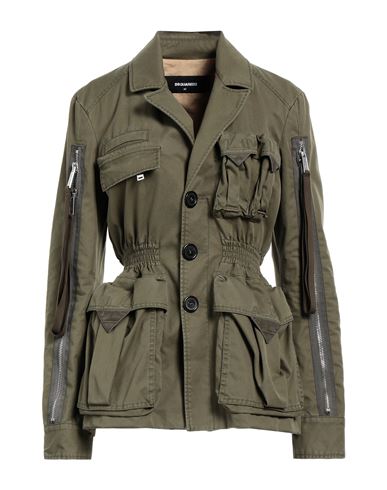 Dsquared2 Woman Jacket Military Green Size 4 Cotton