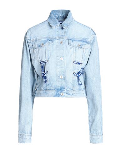 Karl Lagerfeld Jeans Klj Tied Denim Jacket Woman Denim Outerwear Blue Size Xl Organic Cotton