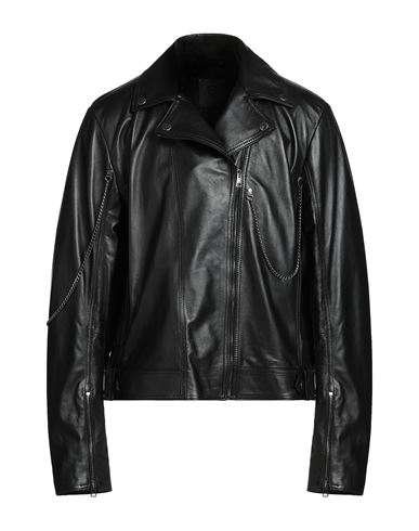 8 By Yoox Leather Chain Biker Jacket Man Jacket Black Size Xxl Lambskin
