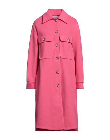 Silvian Heach Woman Coat Fuchsia Size 8 Polyester In Pink