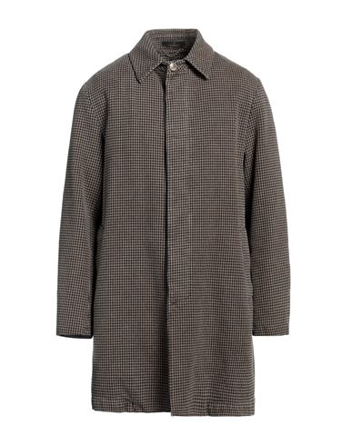 Santaniello Man Coat Brown Size 42 Cotton, Polyester