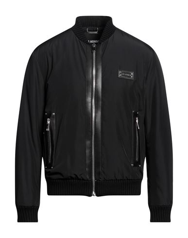 Les Hommes Man Jacket Black Size 36 Polyester, Polyurethane