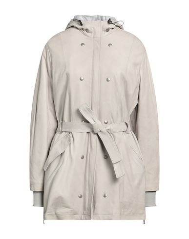 Giorgio Brato Woman Coat Light Grey Size 6 Soft Leather