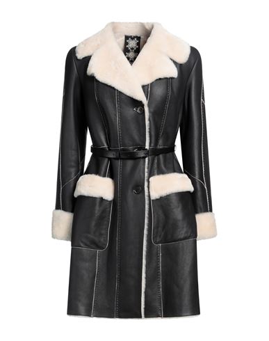 Shop High Woman Coat Black Size 12 Soft Leather
