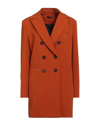 Amnè Woman Overcoat Rust Size 8 Polyester, Viscose, Elastane In Red