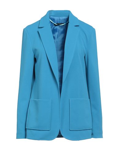 Shop Amnè Woman Blazer Azure Size Xs Polyester, Elastane In Blue