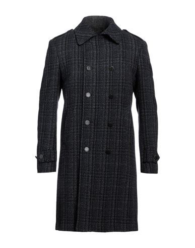 Tonello Man Coat Slate Blue Size 40 Virgin Wool, Cashmere