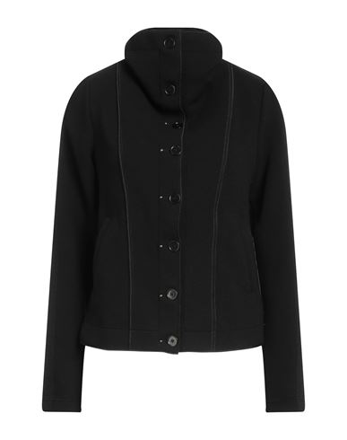 High Woman Coat Black Size 12 Nylon, Rayon, Wool, Elastane