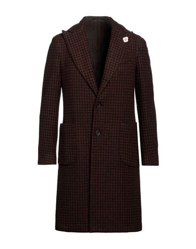Lardini Man Coat Rust Size 40 Wool, Polyester In Brown