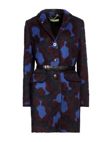 Versace Jeans Woman Coat Midnight Blue Size 8 Acrylic, Cotton, Polyester, Wool, Mohair Wool