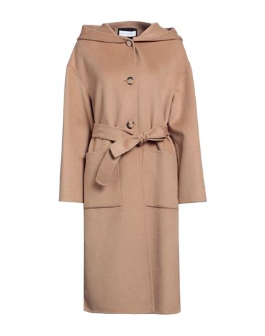 Caractere Caractère Woman Coat Sand Size 6 Wool, Polyester In Beige