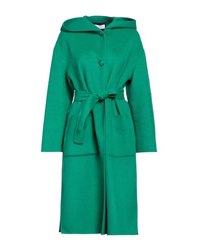 Caractere Caractère Woman Coat Green Size 4 Wool, Polyester