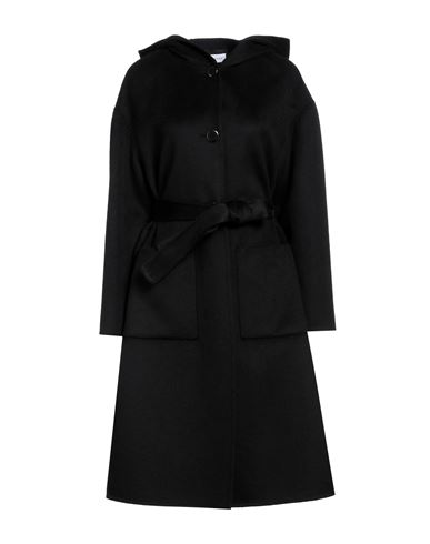Caractere Caractère Woman Coat Black Size 8 Wool, Polyester