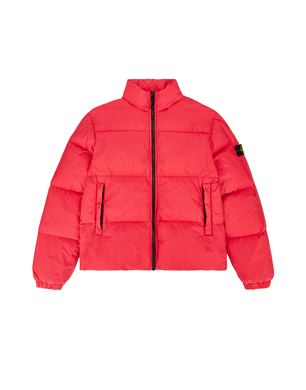 Red stone island puffer sales jacket