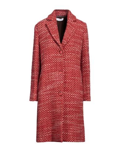 Caractere Caractère Woman Coat Brick Red Size 6 Polyacrylic, Wool, Cotton, Polyester