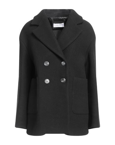 Caractere Caractère Woman Coat Black Size 14 Virgin Wool, Recycled Polyacrylic