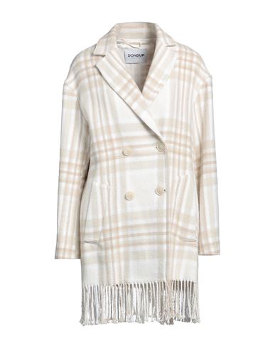 Dondup Woman Coat Ivory Size 6 Cotton, Polyester In White