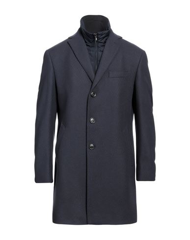 Angelo Nardelli Man Coat Midnight Blue Size 42 Wool, Polyamide