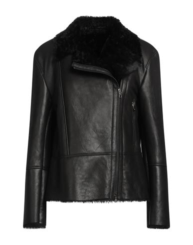 Vintage De Luxe Woman Jacket Black Size 10 Shearling