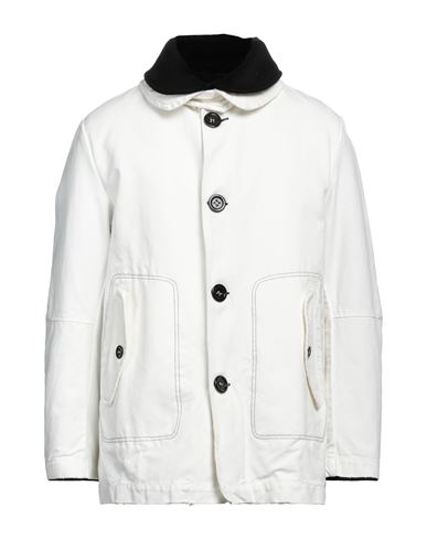 Vintage De Luxe Man Jacket White Size 40 Cotton, Nylon