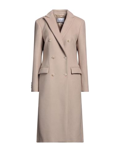 Manuel Ritz Woman Coat Beige Size 8 Virgin Wool, Polyamide, Cashmere
