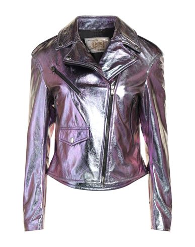 Vintage De Luxe Woman Jacket Purple Size 8 Soft Leather