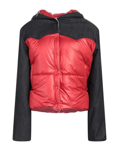 Vintage De Luxe Woman Down Jacket Red Size M Nylon, Cotton