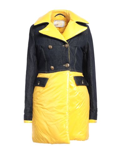 Vintage De Luxe Woman Coat Yellow Size S Nylon, Cotton