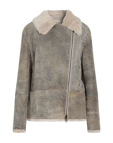 Vintage De Luxe Woman Jacket Beige Size 10 Shearling, Soft Leather