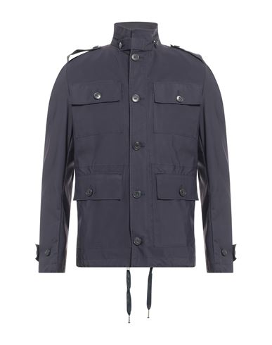 Stefano Calmonte Man Jacket Navy Blue Size 38 Cotton, Polyamide, Elastane