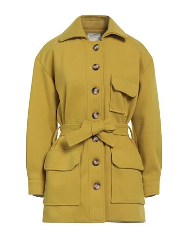 Fly Girl Woman Coat Mustard Size 10 Polyester In Yellow