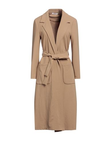 Kontatto Woman Overcoat & Trench Coat Camel Size S Polyester, Viscose, Elastane In Beige