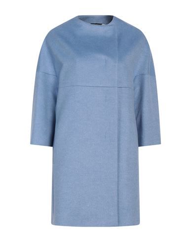 Cinzia Rocca Woman Coat Light Blue Size 8 Virgin Wool, Silk
