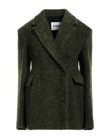 Jil Sander Woman Coat Green Size 4 Virgin Wool, Mohair Wool, Alpaca Wool, Polyamide