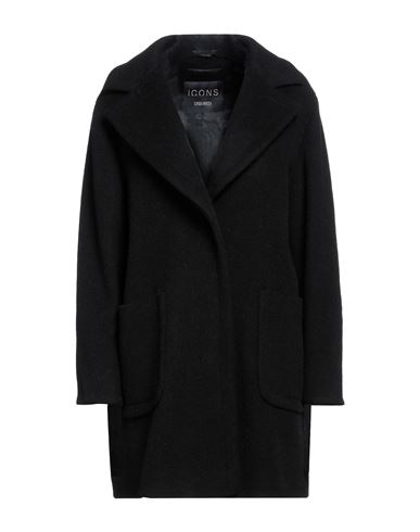 Cinzia Rocca Woman Coat Black Size 12 Virgin Wool, Alpaca Wool, Polyamide