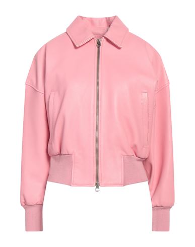 Masterpelle Woman Jacket Pink Size 10 Soft Leather In Pink